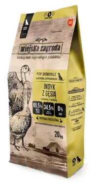 Wiejska Zagroda Turkey with Goose M / Granule pro dospělé psy / 20 kg / bez obilovin / 31 % bílkovin