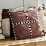 House Doctor Bavlněný povlak na polštář Cross Brown 50 × 50 cm, multi barva, textil