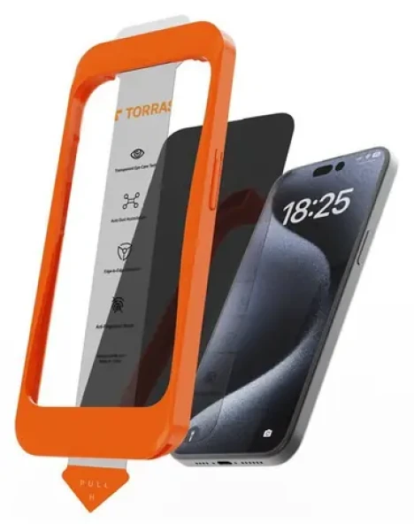 Torras Install Master iPhone 16 Plus / Tvrzené sklo / Tvrdost 9H+ / Redukce modrého světla / Ochrana proti pádu z 2,44 m (X00FX1541)