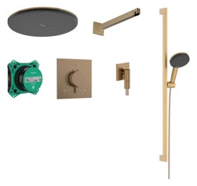 HANSGROHE - Raindance Alive S Sprchový set s termostatem pod omítku, s tělesem, průměr 30 cm, 3 proudy, kartáčovaný bronz 24622140