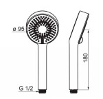 HANSA - Basicjet Sprchová hlavice 95, ECO, 3 proudy, chrom 44630300