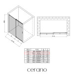 CERANO - Sprchové posuvné dveře Santoro L/P - 8 mm - černá matná, transparentní sklo - 110x195 CER-8050BD7259