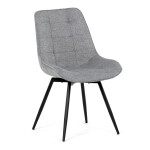 Židle jídelní, šedá látka, černý kov, otočný mechanismus 90°/90° (L/P) - funkce reset