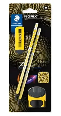 Staedtler Norix HB Set žlutá/černá / Sada grafitových tužek / HB / 2x tužka / ořezávátko / guma (181 SBK2-1)