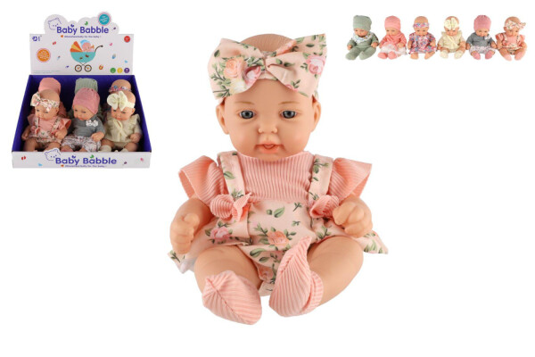 Panenka/miminko plast pevné tělo 26cm mix druhů 6ks v boxu