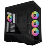 Lian Li Vector V100 černá / ATX / mATX / mini-ITX / 2xUSB 3.0 + 1xUSB 3.1 / ATX / RGB / bez zdroje / průhledná bočnice (G99.V100RX.00)
