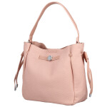 Módní dámská koženková kabelka na rameno Aminta, růžová