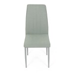 Židle jídelní, zelená látka, šedé kovové nohy