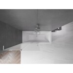 MEXEN/S - Velar L dvoukřídlá posuvná vanová zástěna 100 x 150, dekor, chrom 896-100-003-31-01