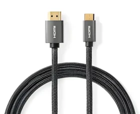 Nedis High Speed HDMI 2 m antracitová / Kabel HDMI / Mini konektor / 4K 60Hz / 18 Gbps / Ethernet (CVTB34500GY20)