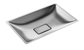 SANELA - Nerezová umyvadla Umyvadlo zápustné 550x334 mm, bez přepadu, matný nerez SLUN 24X