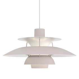 Louis Poulsen Závěsná lampa PH 5 Monochrome Oyster grey, šedá barva, kov