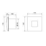 CATA - SILENTIS 12 INOX T koupelnový ventilátor axiální s časovačem, 20W, 120, nerez mat 01081300