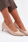 Lakované lodičky na nízkém podpatku Béžové Girela 40