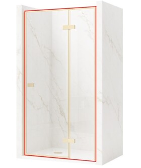 REA - Sprchové dveře bez stěnového profilu ATLAS broušené zlato 100 P REA-K4675