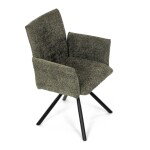 Židle jídelní, zelená látka, černý kov, otočný mechanismus 90°/90° (L/P) - funkce reset