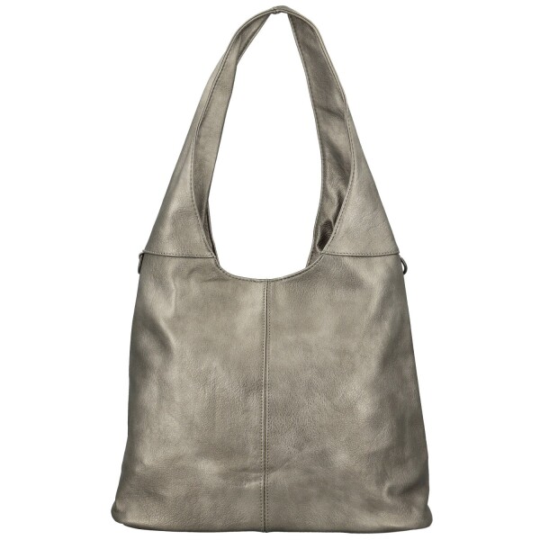 Trendy dámská koženková kabelka na rameno Marlen, stříbrná