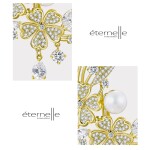 Luxusní květinová brož Swarovski Elements Josette, sladkovodní perla, Bílá