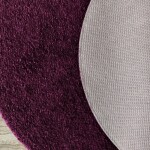 DumDekorace Kulatý huňatý koberec s vysokým vlasem v tmavě fialové barvě Šířka: 120 cm | Délka: 120 cm