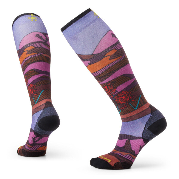 SMARTWOOL Women's Ski Zero Cushion Floral Field Pr, Picante velikost: 34-37 (S)