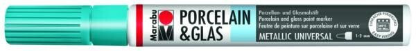 Marabu Popisovač na sklo/porcelán 1-2 mm - metalický petrolejový