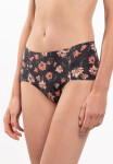 Kalhotky Lama Laser Cut L-POL 5027 MD-N Midi S-2XL black-flowers XXL
