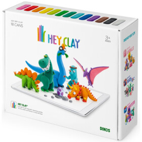 Hey Clay Kreativní modelovací sada - Dinosauři (18 ks modelíny), 1. vydání - TM Toys