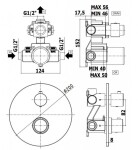 PAFFONI - Light Termostatická sprchová baterie pod omítku s tělesem, 1 výstup, matná černá LIQ013NO