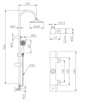 INVENA - Sprchový sloup s termostatickou baterií GRACJA AU-15-D01-C