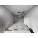 MEXEN/S - Lunar L sprchové dveře křídlové levé 110, transparent, zlatá kartáčovaná 834L-110-000-55-00-L