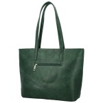 Módní dámská koženková kabelka na rameno Avery, tmavě zelená