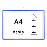 Djois rámeček s kapsou a očkem, A4, otevřený bokem, modrý, 5 ks
