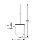 GROHE - Start Cube WC štětka nástěnná s držákem, sklo/matná černá 409772430