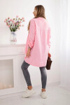 Bavlněná mušelínová košile Plus Size bonbónově růžová UNI