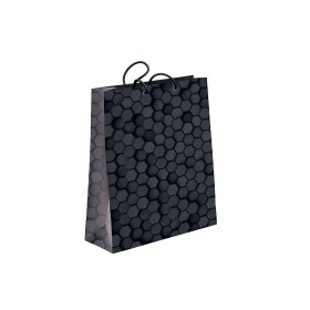 Dárková taška malá - Černé hexagony (17,8 × 9,8 × 22,9 cm) - Albi