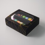Cake star Krabička na makronky černá se zlatým rámečkem 15,5x12,5x5,2 cm (na 10 kusů)
