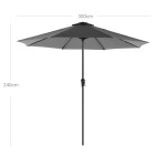Zahradní slunečník, šedý, kov, ASL-E1130 GREY