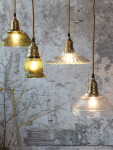 Chic Antique Stropní lampa Clear Brass Top Ø 26 cm, čirá barva, sklo, kov