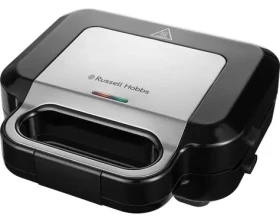 Russell Hobbs 26810-56 černo-stříbrná / Sendvičovač a vaflovač 3v1 / 3 vyměnitelné plotýnky / Nepřilnavý povrch (26810-56)