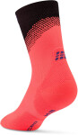 CEP dámské běžecké kompresní vysoké ponožky EDT. SPLIT - neon coral/black Velikost: IV (Vel. chodidla 40-43)