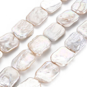 Přírodní barokní Keshi perla - bílá - 18-22 x 14-16 x 3-7 mm - 1 ks