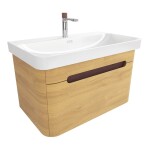 Koupelnová skříňka s umyvadlem SAT Fusion 77,5x43x45 cm dub medový mat SATFUSION80DMUBA SATFUSION80DMUBA