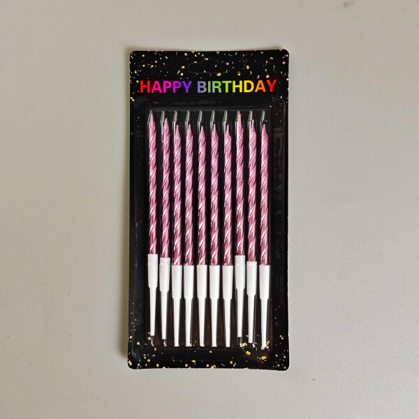 Cake star Dortové svíčky spirálové růžové 10ks