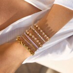 ELENYS Duette – pozlacený náramek 18K žluté zlato Délka náramku: 17+5 cm / max. 22 cm