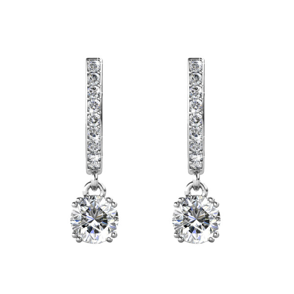 Royal Fashion stříbrné pozlacené náušnice Swarovski DES0150-WG