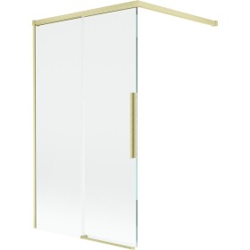 MEXEN/S - Rox vanová zástěna 2-křídlová posuvná 100 x 150, transparent, zlatá kartáčovaná 8C9-100-003-55-00