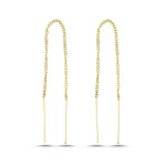 LUNICA Stříbrné řetízkové náušnice GOLD 0512