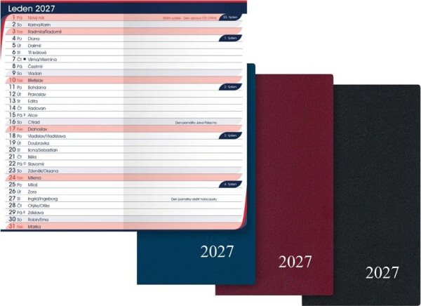 Diář 2027 M105/PVC měsíční