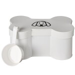 Ib Laursen Plechová dóza na granule Like Bone, bílá barva, kov