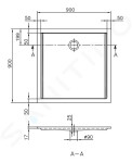 VILLEROY & BOCH - Futurion Flat Sprchová vanička, 900x900 mm, Quaryl, alpská bílá UDQ0900FFL1V-01